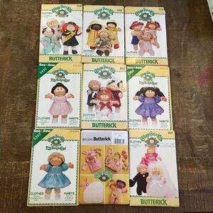 UNCUT Cabbage Patch Kids Clothing Vintage Sewing Patterns *Lot of 9* 15 in Doll